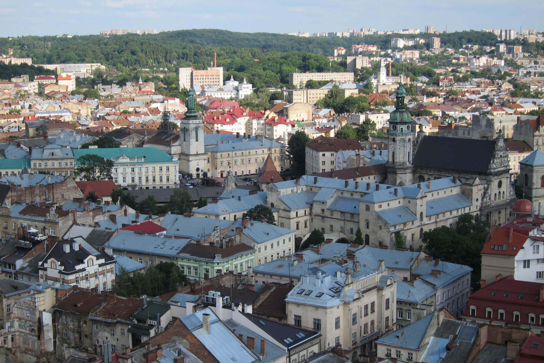 Lviv panorama with Bernardine Monastery